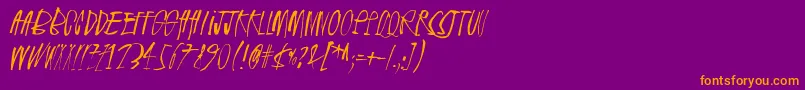 Rhinoceros Font – Orange Fonts on Purple Background