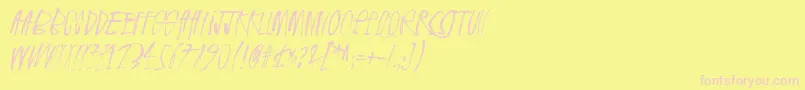 Rhinoceros-Schriftart – Rosa Schriften auf gelbem Hintergrund