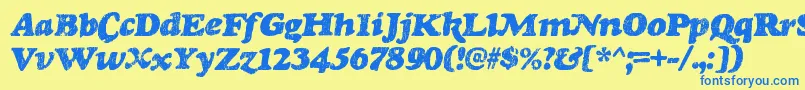 RinseRegular Font – Blue Fonts on Yellow Background