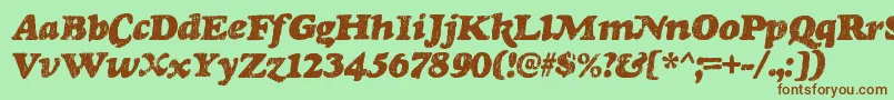 RinseRegular Font – Brown Fonts on Green Background