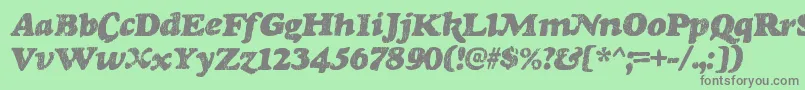 フォントRinseRegular – 緑の背景に灰色の文字