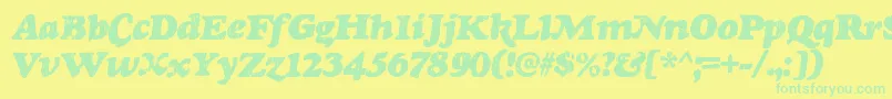 RinseRegular Font – Green Fonts on Yellow Background