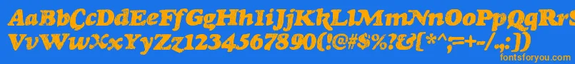 RinseRegular Font – Orange Fonts on Blue Background