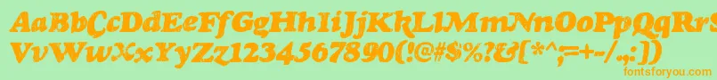 RinseRegular Font – Orange Fonts on Green Background