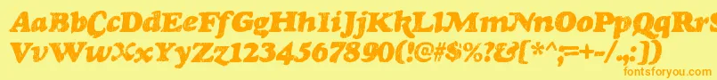 RinseRegular Font – Orange Fonts on Yellow Background