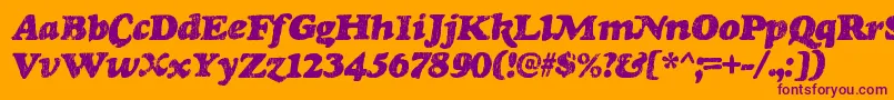 RinseRegular Font – Purple Fonts on Orange Background