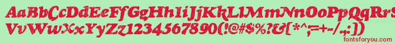 RinseRegular Font – Red Fonts on Green Background