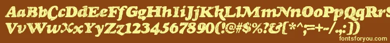 RinseRegular Font – Yellow Fonts on Brown Background