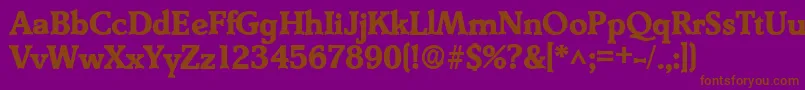 DerringerlhBold-fontti – ruskeat fontit violetilla taustalla