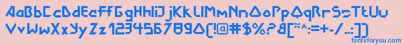 フォントDokterbryceBold – ピンクの背景に青い文字