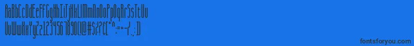 フォントCqFullStretch – 黒い文字の青い背景