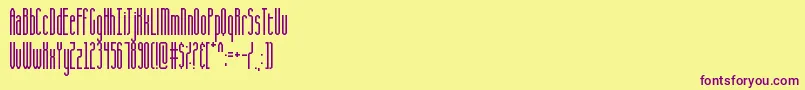 CqFullStretch-Schriftart – Violette Schriften auf gelbem Hintergrund