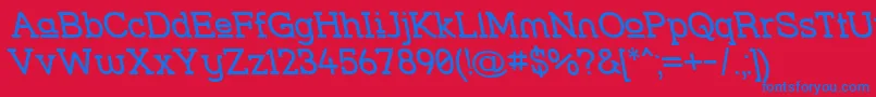 Strslupr Font – Blue Fonts on Red Background