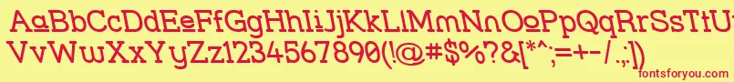 Strslupr Font – Red Fonts on Yellow Background