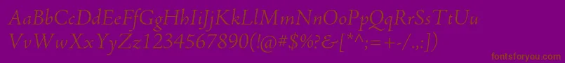 AjensonproLtitsubh Font – Brown Fonts on Purple Background