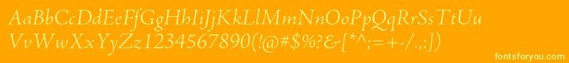 AjensonproLtitsubh Font – Yellow Fonts on Orange Background