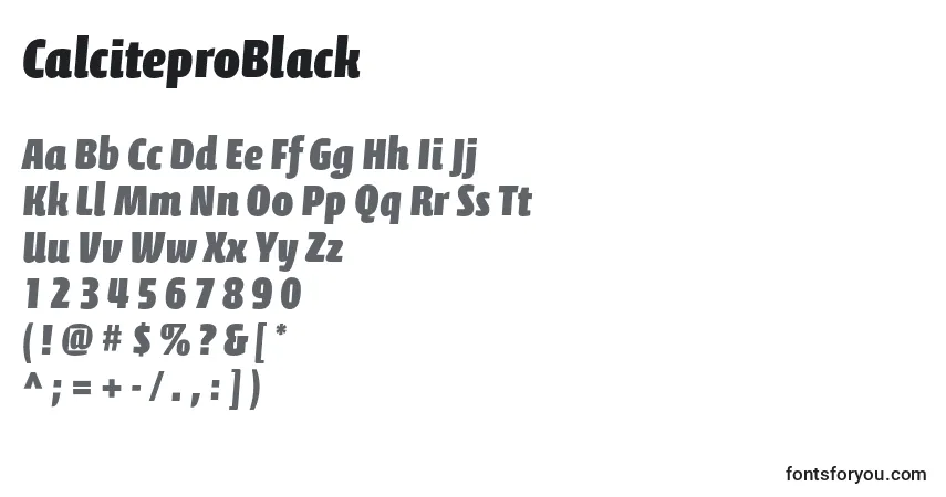 Czcionka CalciteproBlack – alfabet, cyfry, specjalne znaki