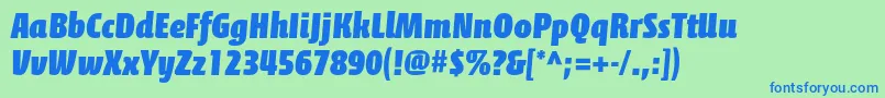 CalciteproBlack Font – Blue Fonts on Green Background