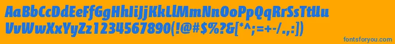 CalciteproBlack Font – Blue Fonts on Orange Background