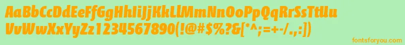 CalciteproBlack Font – Orange Fonts on Green Background