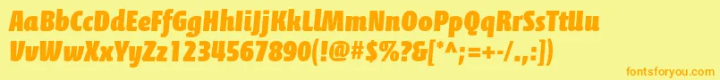 CalciteproBlack Font – Orange Fonts on Yellow Background