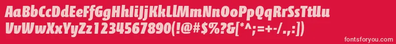 CalciteproBlack Font – Pink Fonts on Red Background