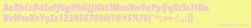 CalciteproBlack Font – Pink Fonts on Yellow Background