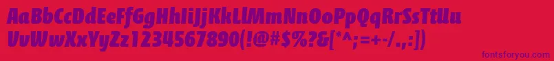CalciteproBlack Font – Purple Fonts on Red Background