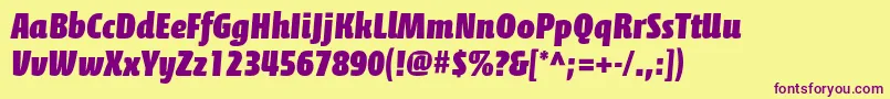 CalciteproBlack Font – Purple Fonts on Yellow Background