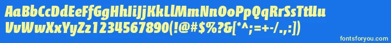 CalciteproBlack Font – Yellow Fonts on Blue Background