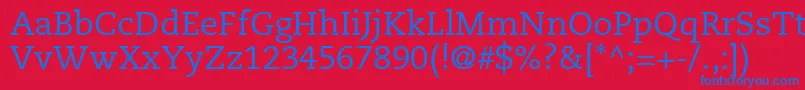 PmnCaeciliaLt55Roman Font – Blue Fonts on Red Background