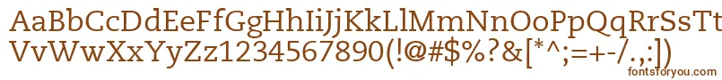 PmnCaeciliaLt55Roman-fontti – ruskeat fontit valkoisella taustalla