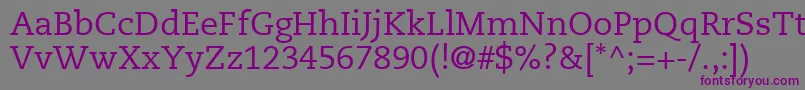PmnCaeciliaLt55Roman-fontti – violetit fontit harmaalla taustalla