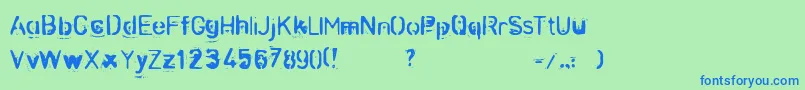 Подробнее о шрифте Zombnze Шрифт Zombnze – синие шрифты на зелёном фоне