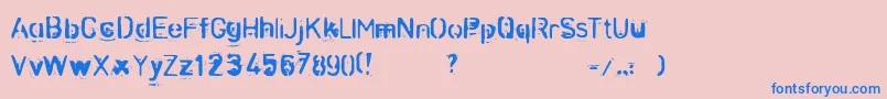 Zombnzeフォントについての詳細 フォントZombnze – ピンクの背景に青い文字