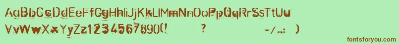 Fonte Zombnze – fontes marrons em um fundo verde