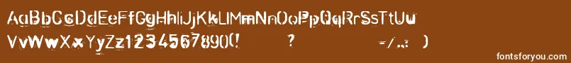 Zombnze Font – White Fonts on Brown Background