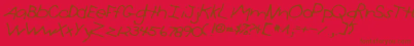 フォントSimon – 赤い背景に茶色の文字