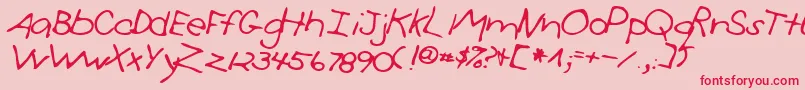 フォントSimon – ピンクの背景に赤い文字