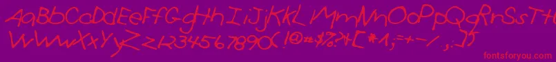 Шрифт Simon – красные шрифты на фиолетовом фоне