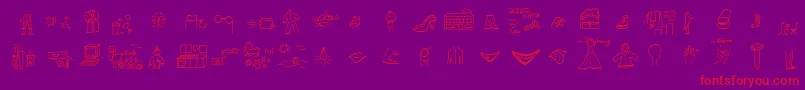 Symbolico2Db-Schriftart – Rote Schriften auf violettem Hintergrund