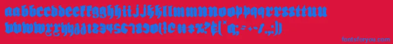 フォントBiergarten – 赤い背景に青い文字
