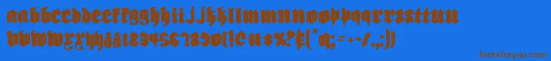 Biergarten Font – Brown Fonts on Blue Background