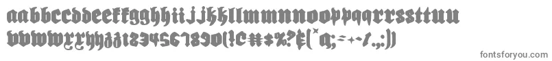 Biergarten-fontti – harmaat kirjasimet valkoisella taustalla