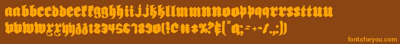 Biergarten Font – Orange Fonts on Brown Background