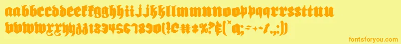 Biergarten Font – Orange Fonts on Yellow Background