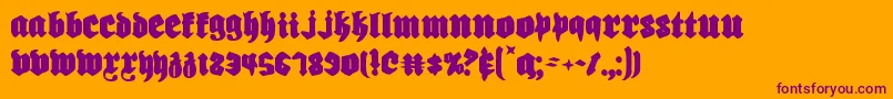 Biergarten Font – Purple Fonts on Orange Background