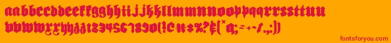 Biergarten Font – Red Fonts on Orange Background