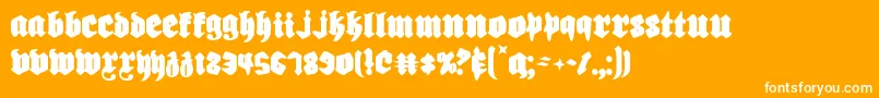 Biergarten-Schriftart – Weiße Schriften auf orangefarbenem Hintergrund