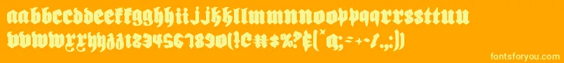 Biergarten Font – Yellow Fonts on Orange Background